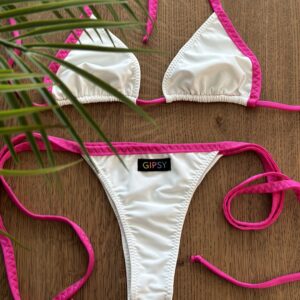 Bikini fucsia/white